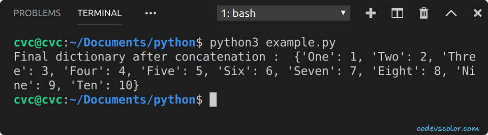 python concatenate two dictionaries