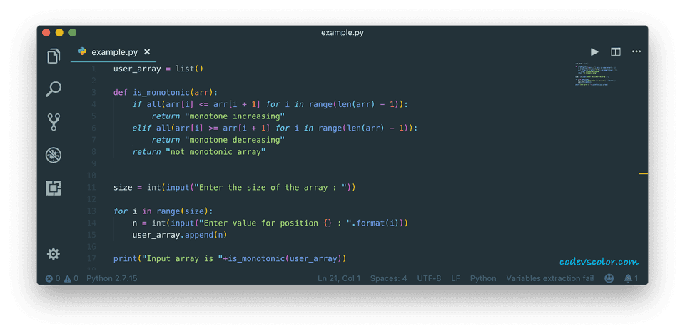 python check monotonic array