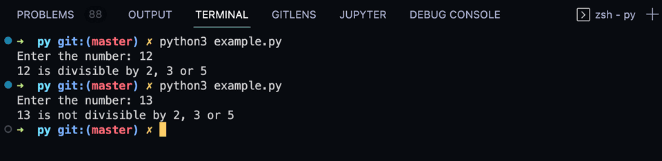 Python check if a number is divisible by 2,3 or 5