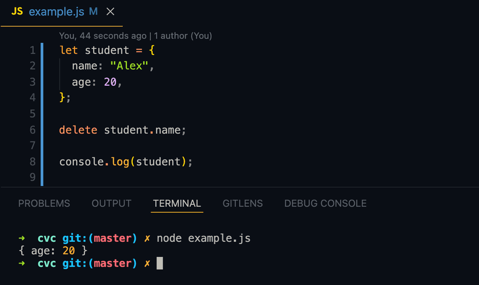 JavaScript remove object property