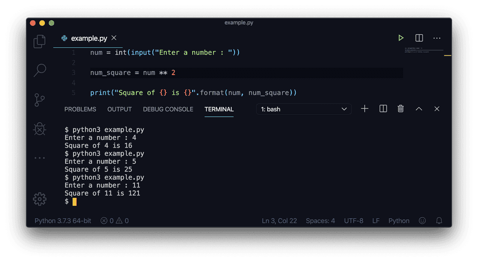 Python find square exponent