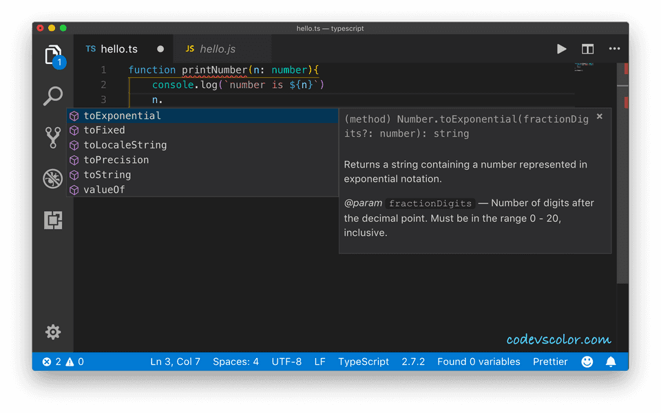 TypeScript VScode example