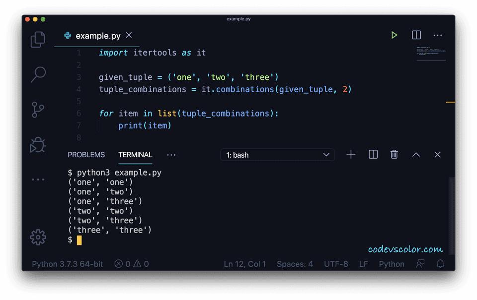 Python tuple combinations