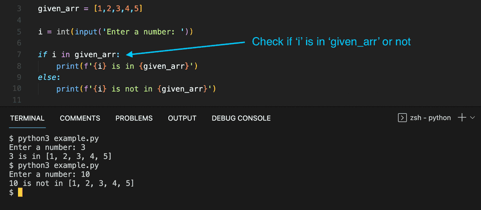 python in operator example