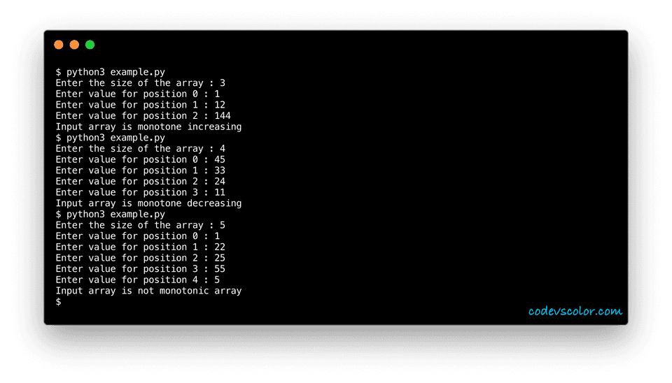 python check monotonic array