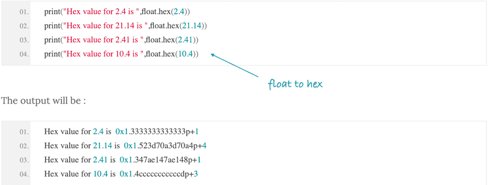 python int float to hex