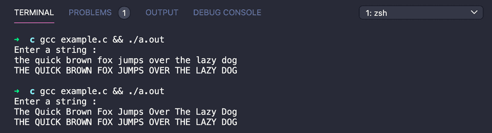 c string uppercase or capitalize