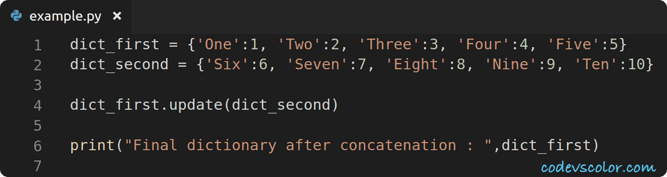 python concatenate two dictionaries