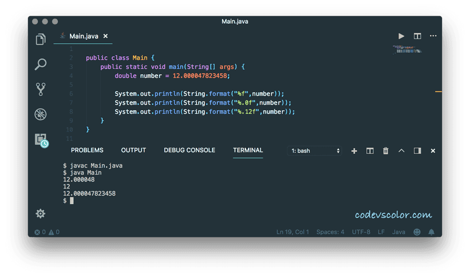 java convert double to string