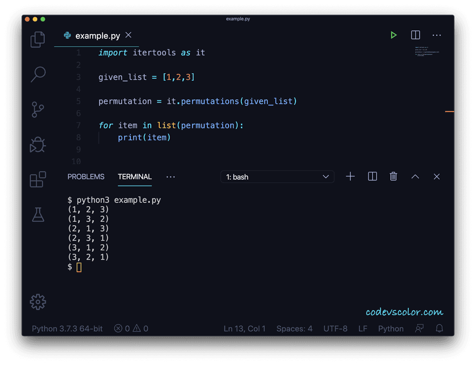 Python permutation list