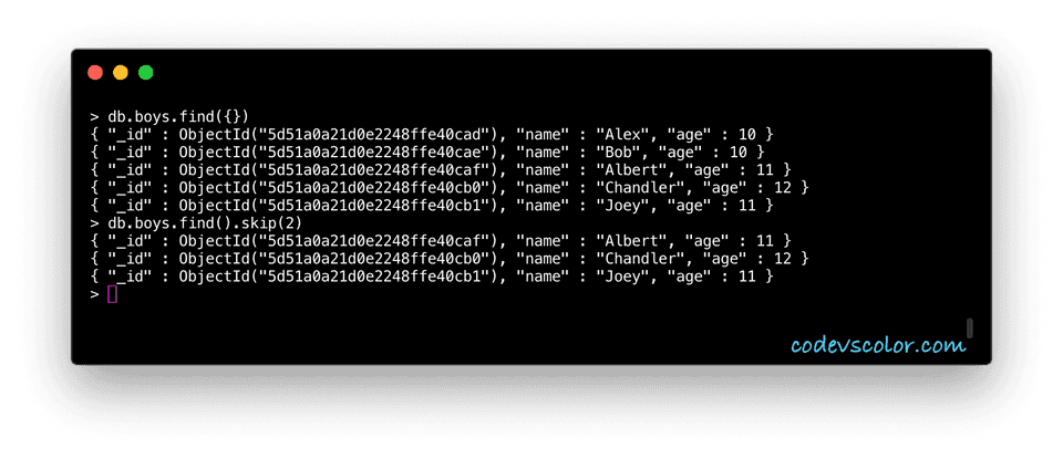 mongodb skip example2